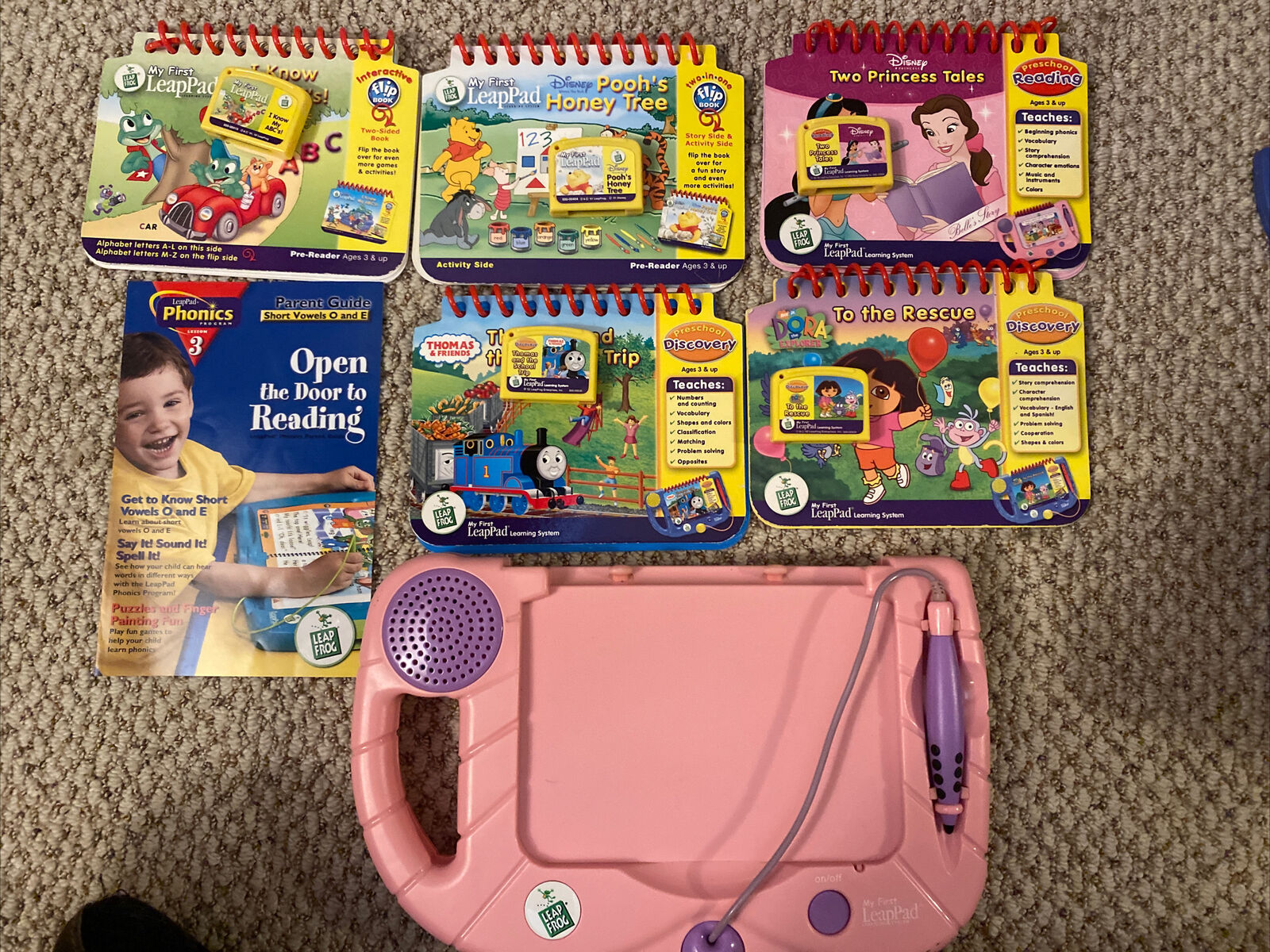 Leapfrog My First Leappad Handheld Learning System Reader Pink, 5 Games + Books