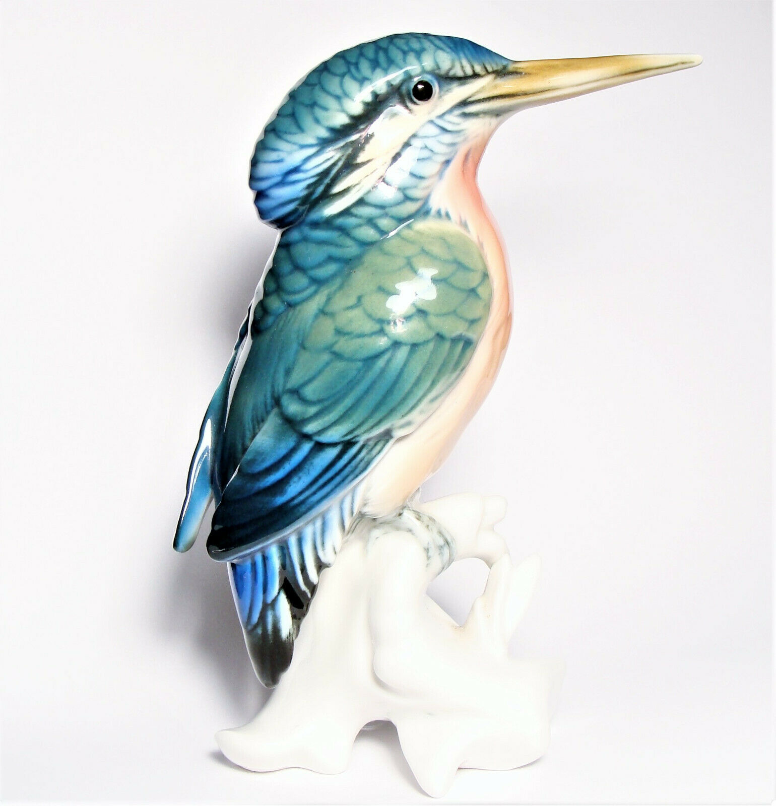 Vintage German Porcelain Bird Figurine Kingfisher Karl Ens Porzellan No Chips!