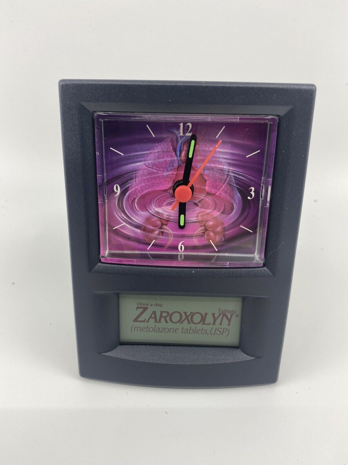 Desk Clock Zaroxolyn Drug Rep Pharma New In Box. Changing Logo Display.