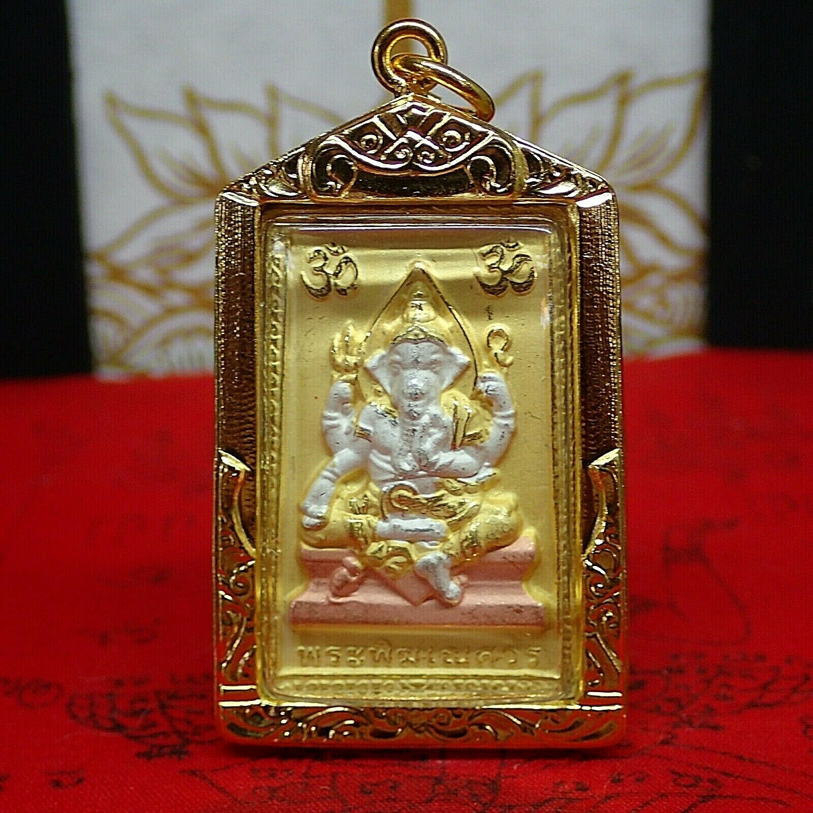 Lord Ganesha Hindu Talisman Ganesh God Protect Phra Phrom Pendant Amulet Brahma