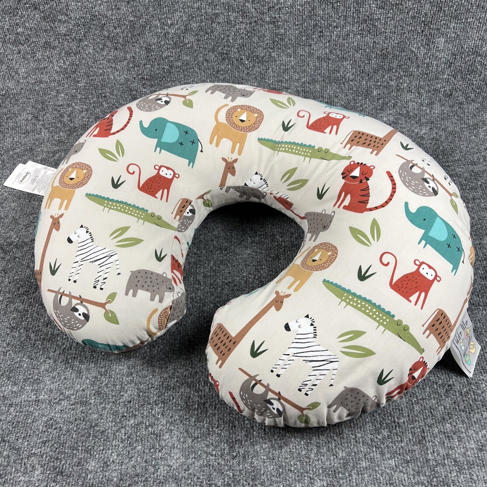 Boppy Original Feeding & Infant Support Pillow & Cover - Neutral Jungle/safari