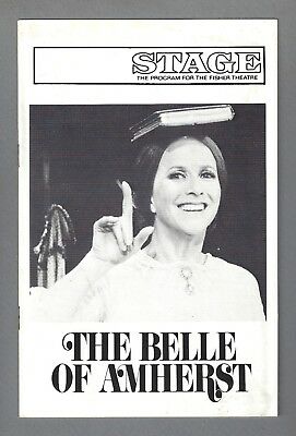 Julie Harris "the Belle Of Amherst" Emily Dickinson 1976 Detroit Playbill