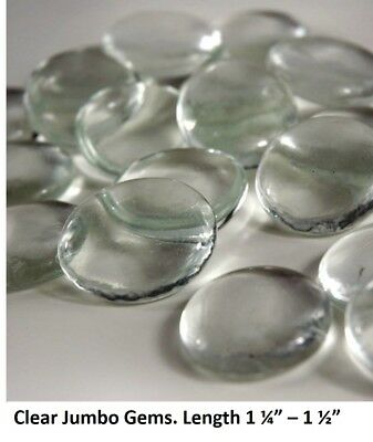 11-12 Oz Large Clear Glass Gems Marble Vase Filler Craft Flat Back