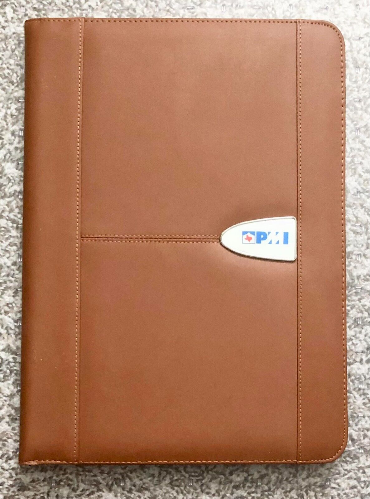 📝    Sovrano Pmi Padfolio Brown Faux Leather W/ Paper, Pockets, Pen Holder