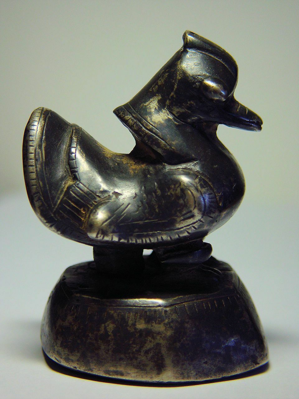 Antique Burmese "silver Bronze" Aquatic Hinta Bird Opium Weight 1,021g. 18th C.