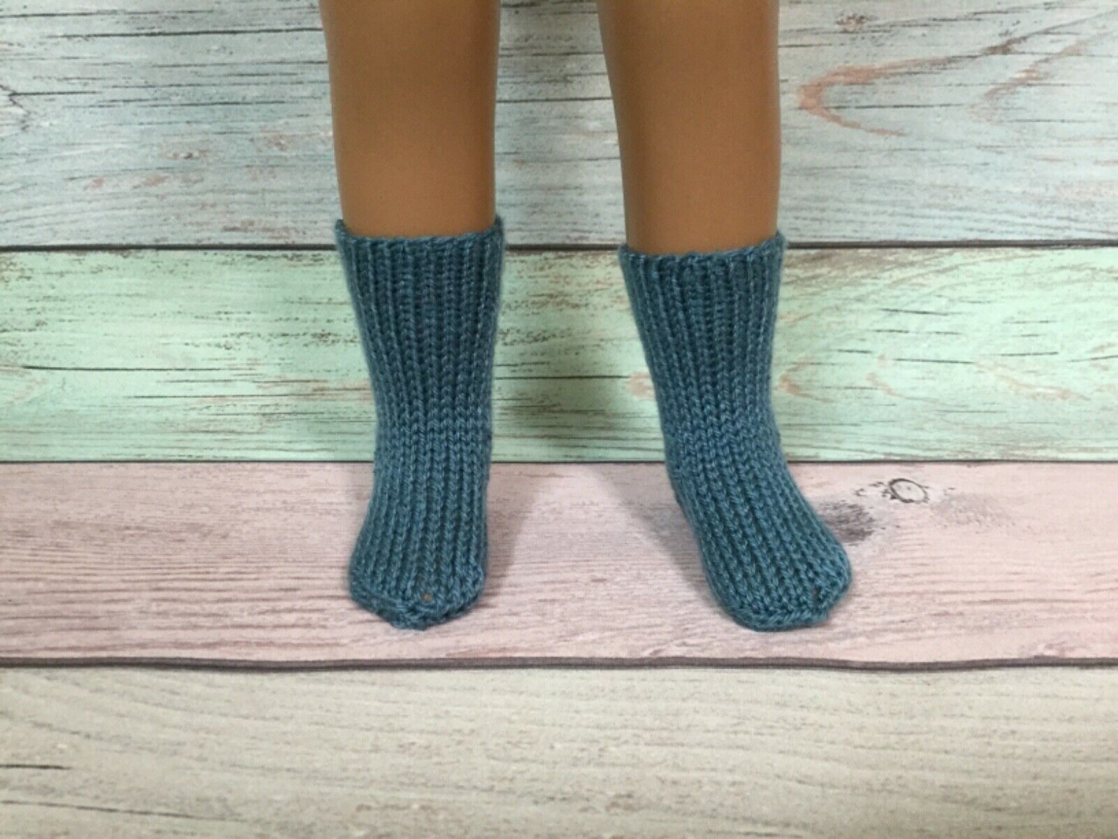 Sasha Doll Hand Knitted "teal" Socks, Long. Free Us Shipping