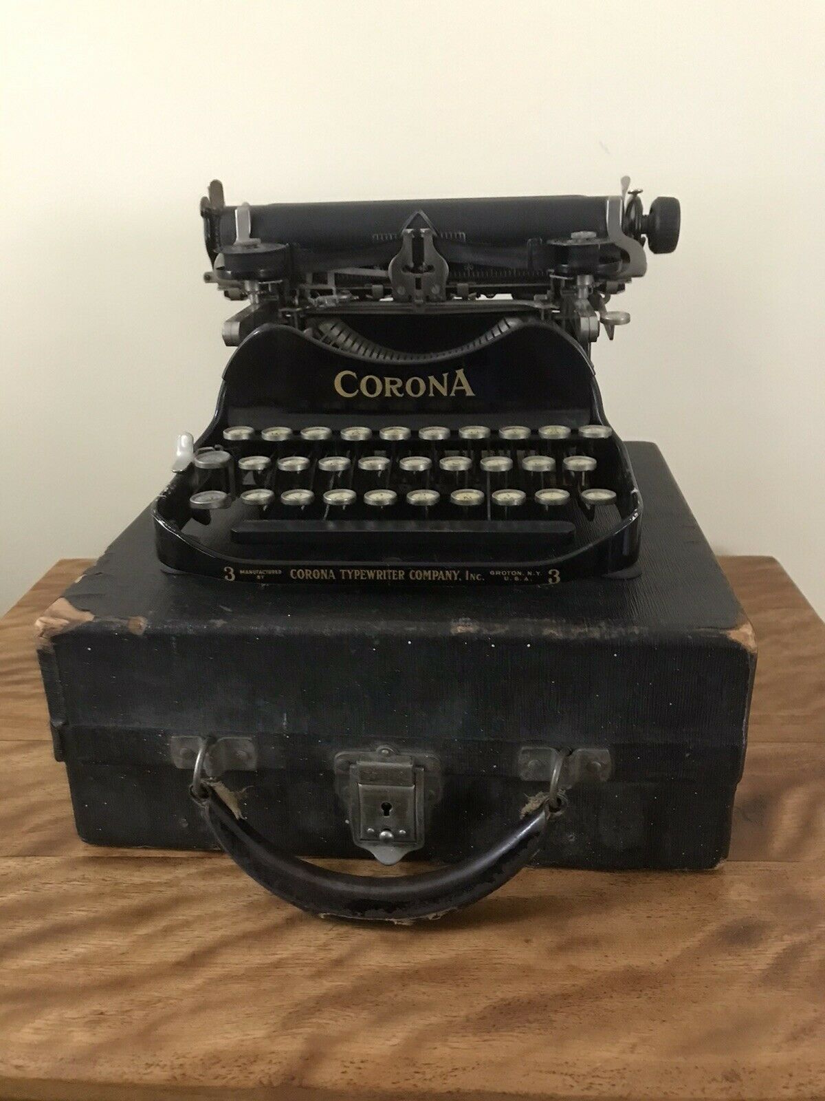 Antique 1910 Corona No. 3 Folding Portable Typewriter With Orignal Case