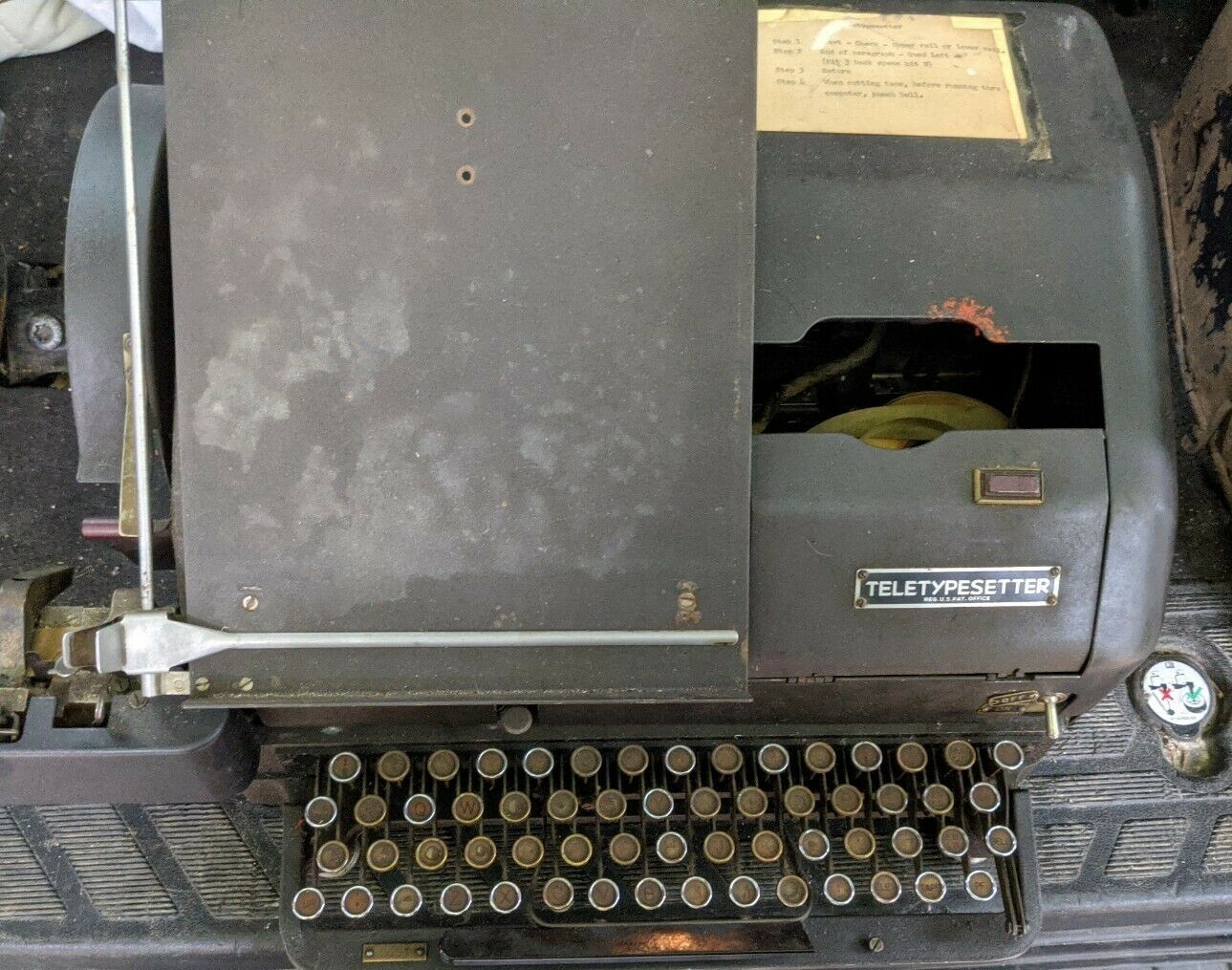 Teletype-setter Electric Typewriter Keys Reel Wwii-era Antique Associated Press